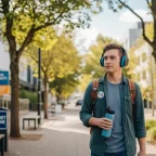 Ilustração representando pessoa com autismo de nível 1 em ambiente social, demonstrando autonomia com necessidade de suporte.