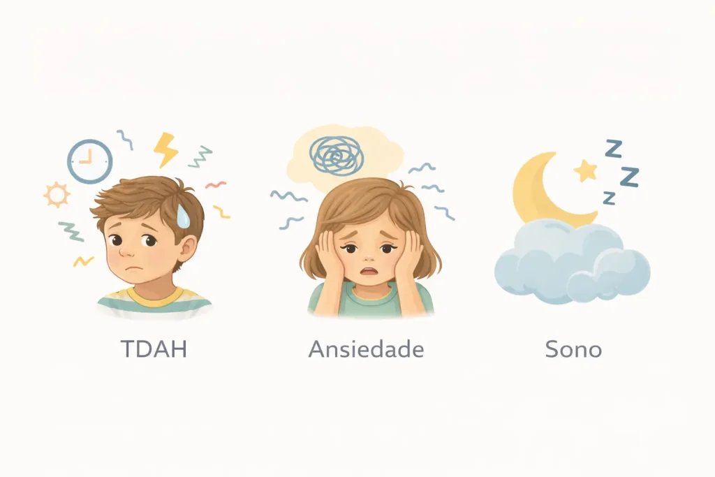 Representação visual de condições associadas ao autismo nível 2.